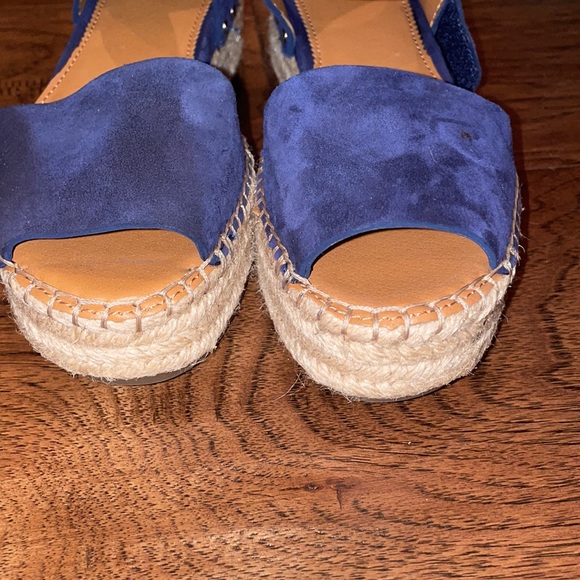 Franco Sarto Blue Suede Sandals, Size 5 - Picture 6 of 7